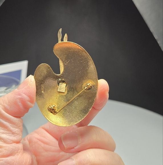 Spain Damascene 2-Tone Metallic Colorful Damascene Artists Painting Brooch - Picture 14 of 17